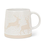 Wide Base Mug with Reindeer
