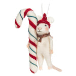Holiday Mouse with Candy Cane Ornament