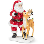 Santa & Reindeer with Lightstring