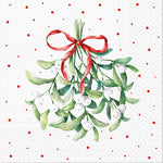 Lunch Mistletoe Napkins. 20 Pcs