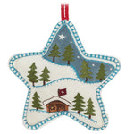 Cabin Scene Star Ornament