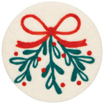 Mistletoe Christmas Felted Wool Trivet