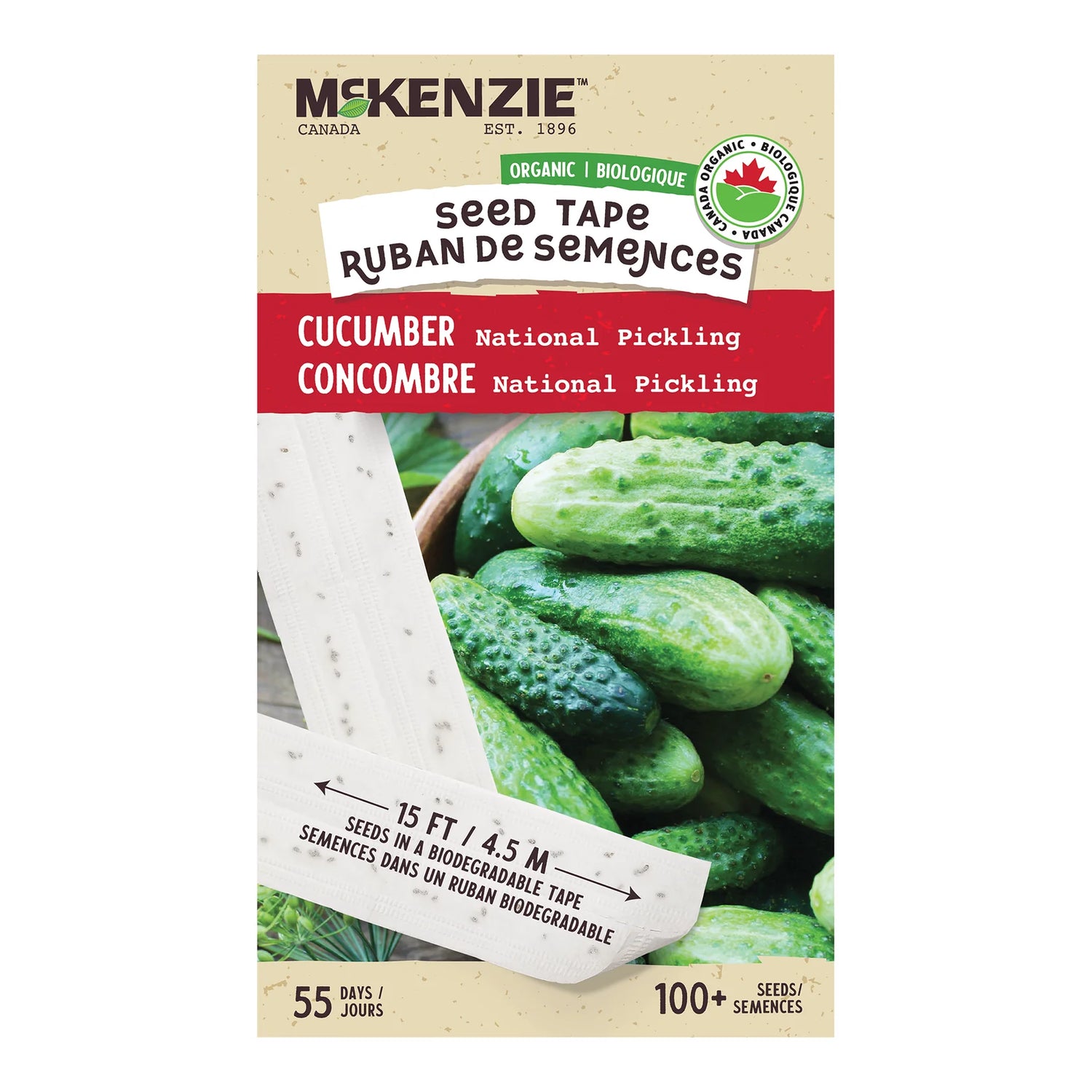 Organic Cucumber National Pickling Seed Tape