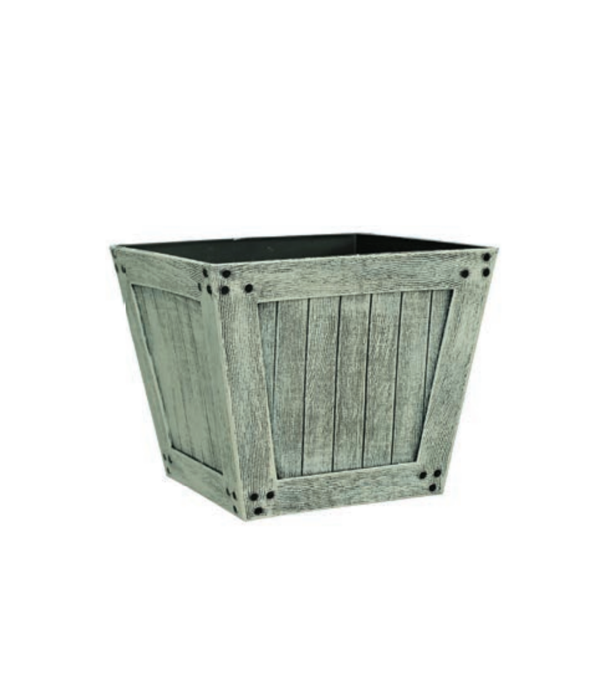 16" Resin Whitewash Barn Square Planter