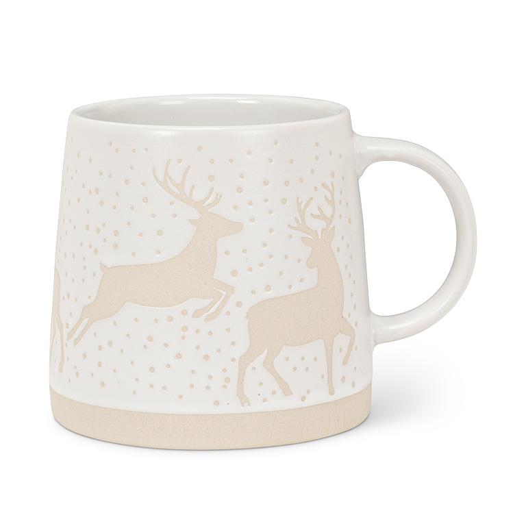 Wide Base Mug with Reindeer