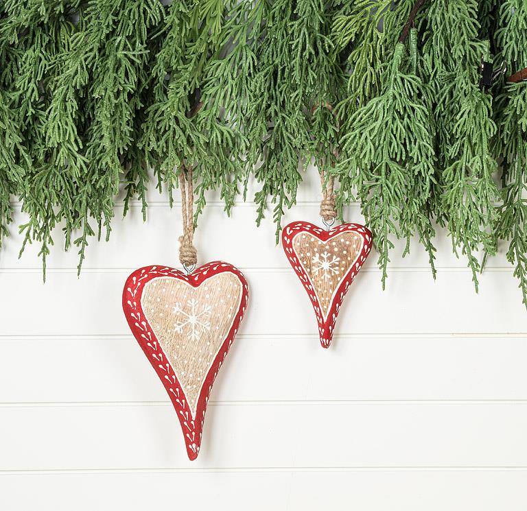 Long Snowflake Heart Ornament