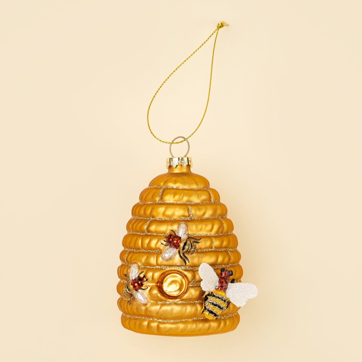 Beehive Glass Holiday Ornament