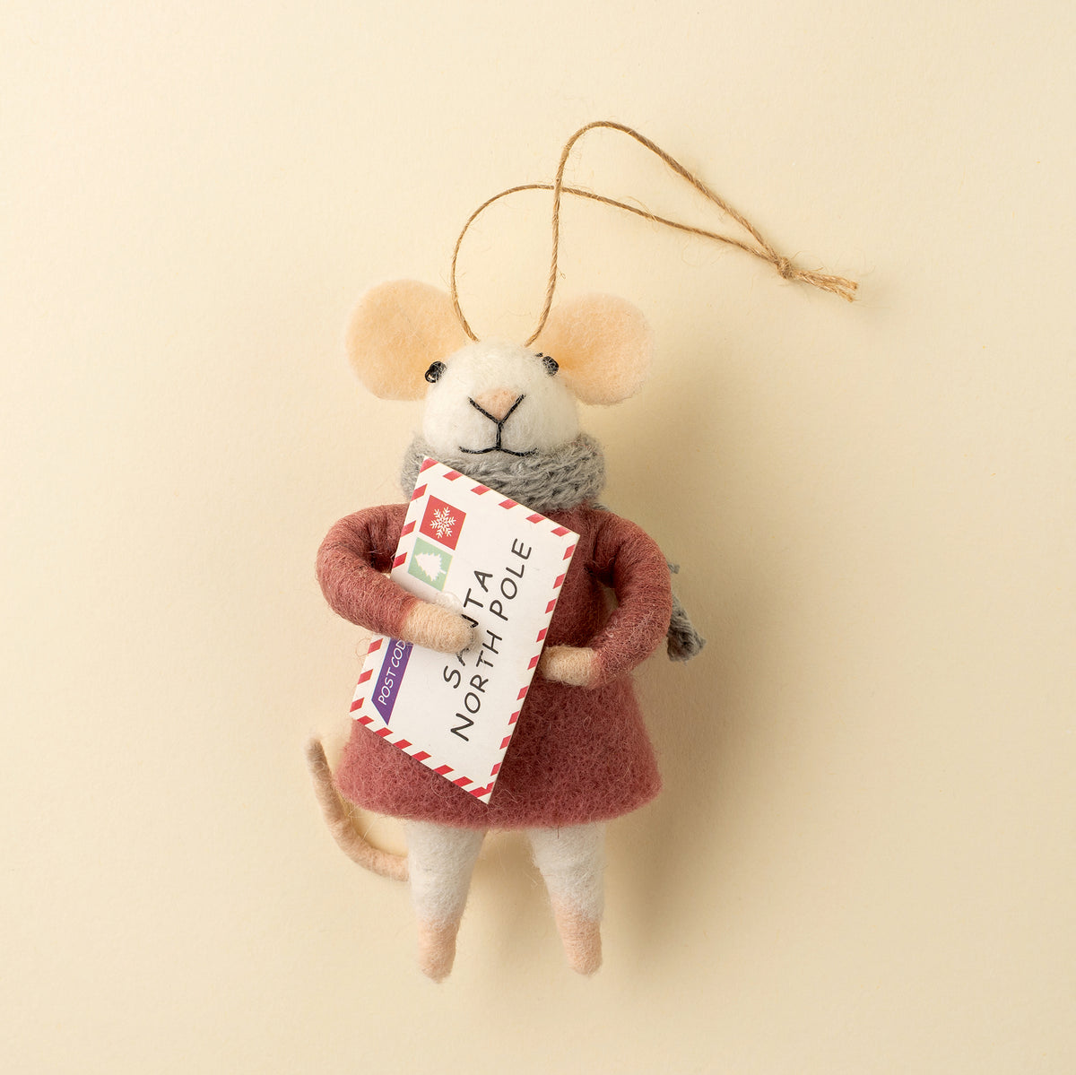 Letter to Santa Lucy Mouse Holiday Ornament