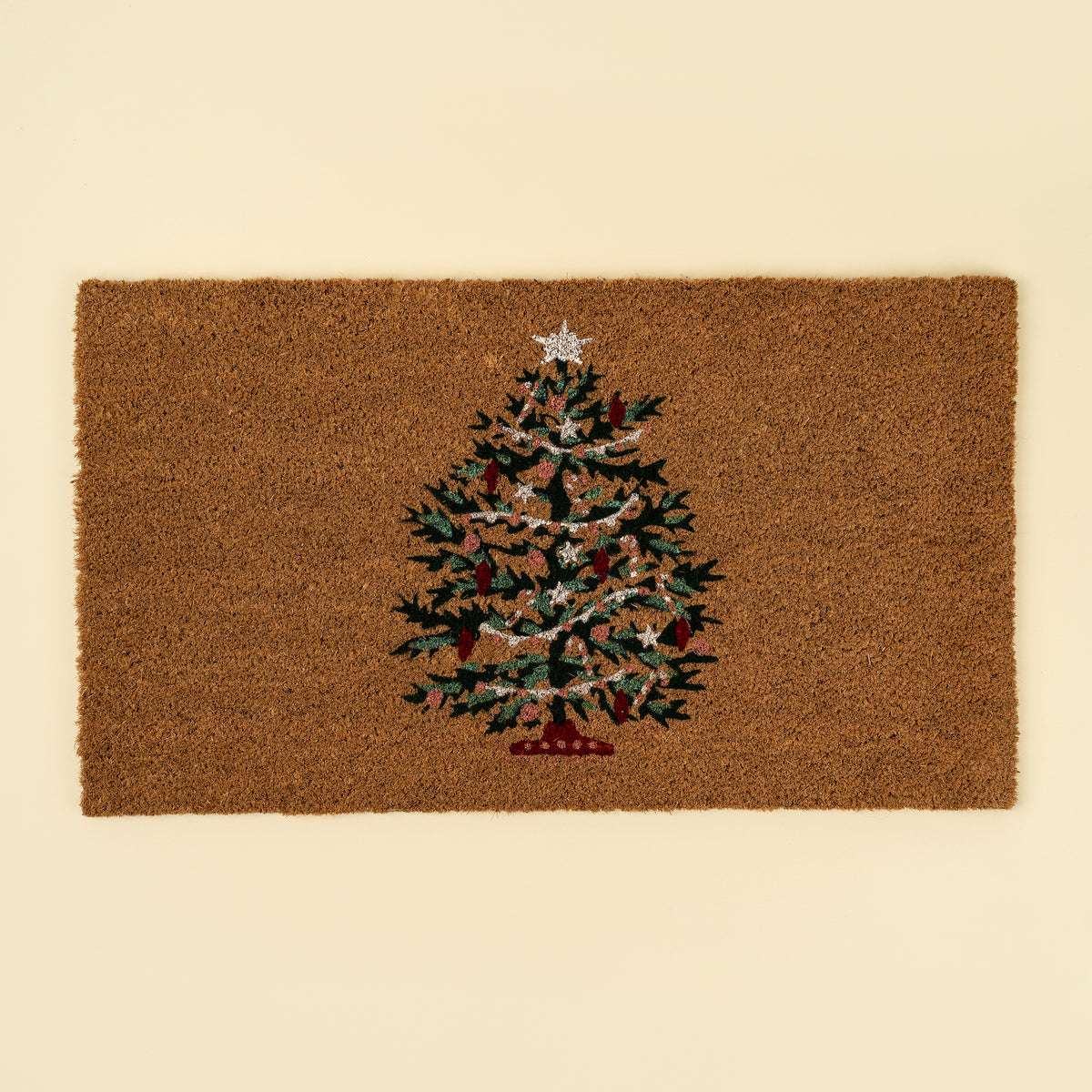 Christmas Tree Doormat, PVC Back