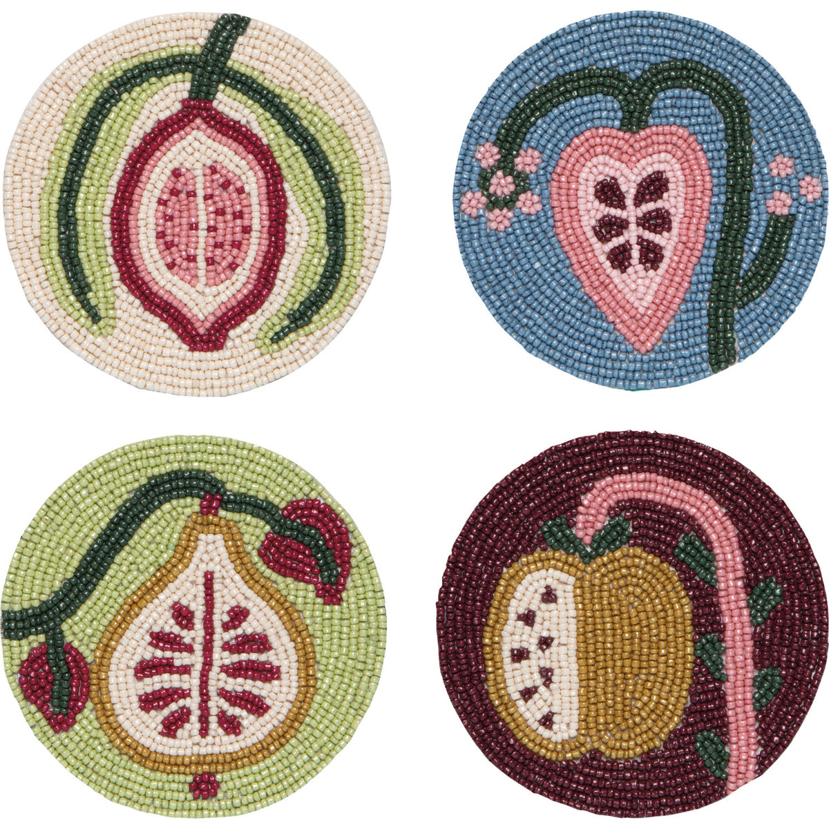 Pome Beaded Coasters Set of 4
