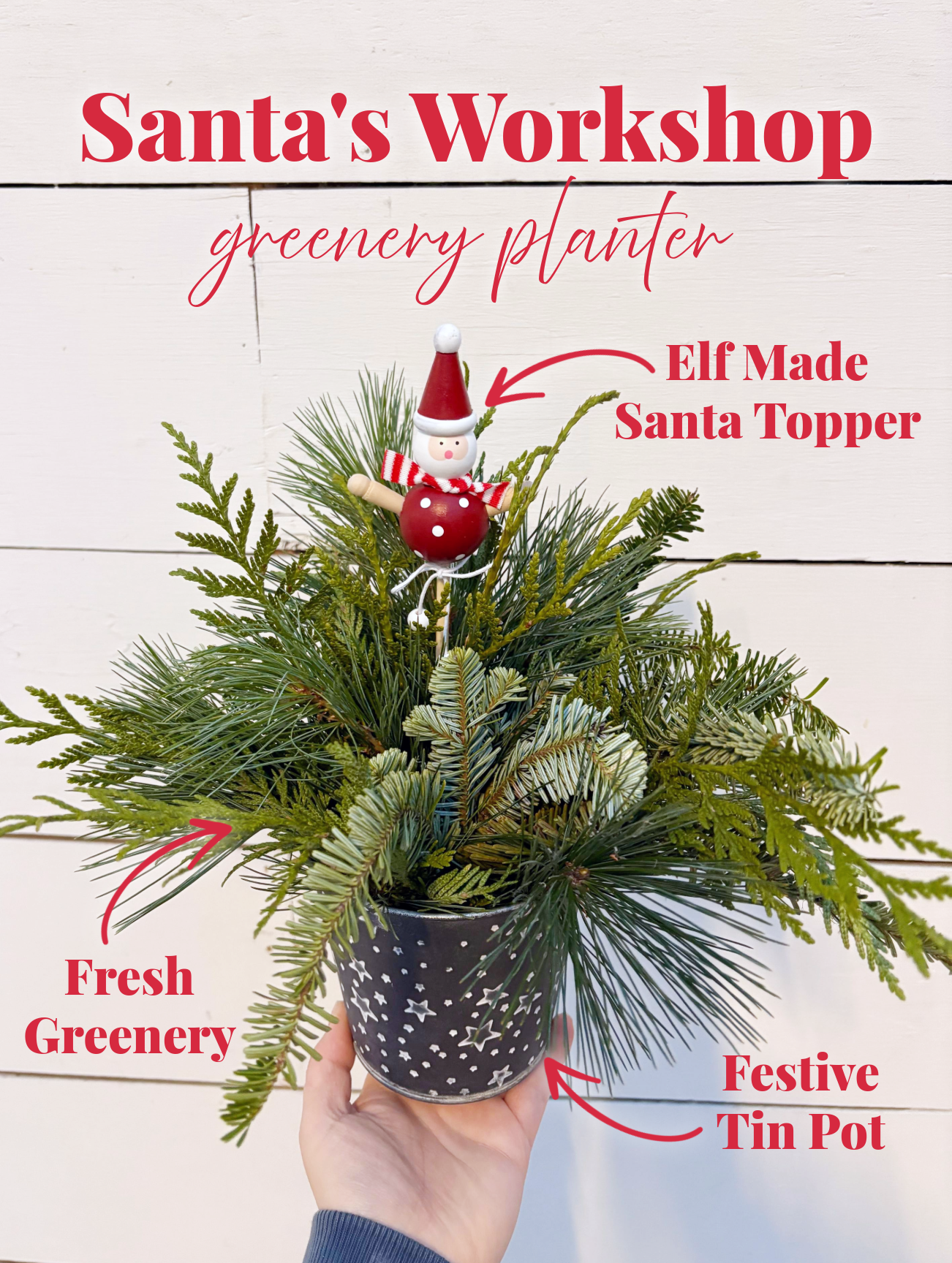 Santa Holiday Greenery Workshop