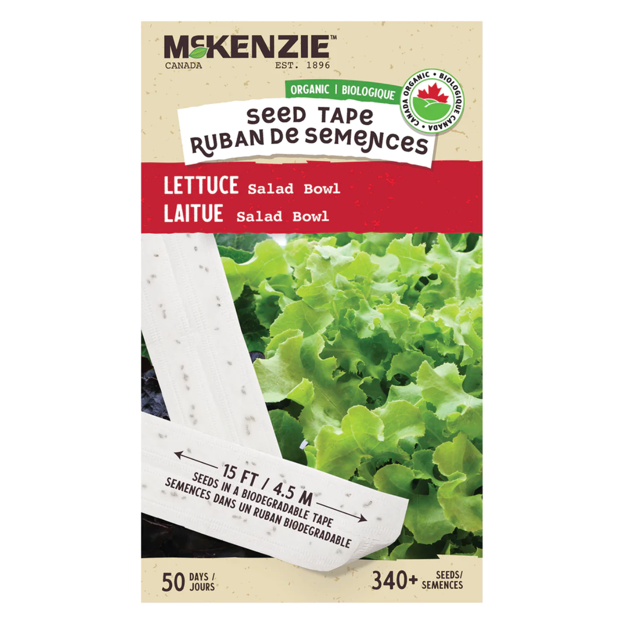 Lettuce Salad Bowl Organic Seed Tape